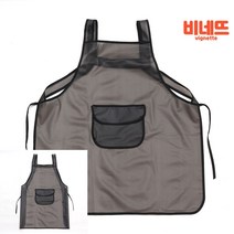라인 반투명 주방 미술 미용 우레탄 방수 검정 앞치마 카페앞치마 뷰티샵앞치마 요양보호사앞치마