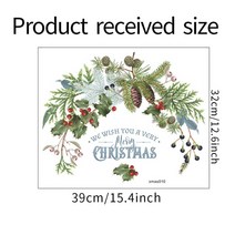 크리스마스 대형 스티커 메리 소나무 가지 콘 녹색 식물 창 홈 벽 장식 거실 축제 숲 벽지, 01 32x39cm