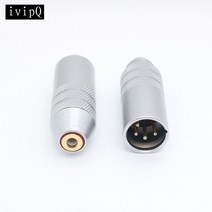 xlr케이블 스피커케이블 음향 미디어 ivipq-43 4핀 수 플러그 변환기를 2.5mm 3.5mm 4.4mm 18quot trs 미니 잭 암 스테레오 마이크 어댑터 오디오, 은, 3.5여성-6.35플러그