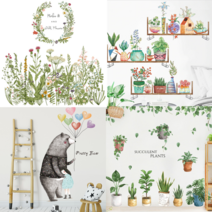 아이 방 베란다 욕실 중문 카페 홈 인테리어 포인트 벽지 데코 벽 스티커 필름 시트지 24종, 16.몬테라스