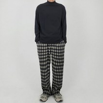 뉴메이드 / 봄 가을 겨울 기모 반폴라 긴팔티셔츠 / 검 흰 크림