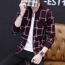 니트자켓 0봄가을 얇은 남성코트 슬림 멋진 트렌드 야구 봄옷 상의 562832582
