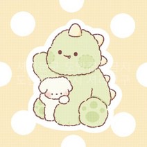 [셔리문구] 초록공룡과 호두 도무송