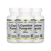 2+1 캘리포니아골드 뉴트리션 L카르니틴 엘카르니틴 푸마르산 fumarate 885mg 베지 캡슐 60정 l carnitine, 1개, 기본