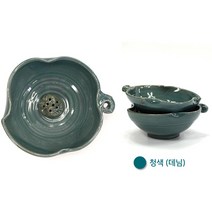자연가습 옹기수반 가정용 관상용가습기 꽃꽂이 미니수반 미니옹기수반 매장 카페 인테리어 이조전통옹기, 청색