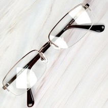 ENA 1343 초경량 모넬 스테인리스 스틸 국산 사각형 반무테 금속테 남자 여자 남녀공용 안경 안경테