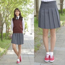 교복몰 백합주름치마 그레이 전체 주름 교복치마 스커트