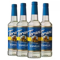 Torani 무설탕 카페 커피 시럽 바닐라 25.4 온스 x 4병 매장용 가정용 바리스타, 기본