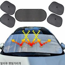 말리부 햇빛가리개 앞유리커버 6종 햇빛차단 차박용품, 선택:앞창내부장착6종세트