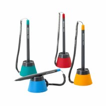 은행 스톱펜 스프링 줄 고정 스탠드 볼펜 세트 4개