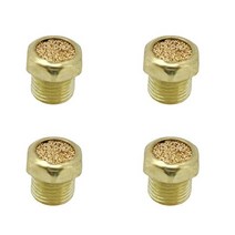 ZYAMY 4피스 소결 브론즈 브리더 벤트 0.3cm(1/8인치) NPT 단일 작동 실린더 또는 밸브용, 1/4Inch