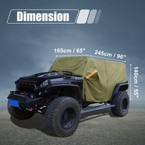 지프 카시트 커버XAutohaux 차체 커버 지프 랭글러 JK JL 하드 탑 2 도어 2007-2021 야외 방풍 방수 210D, 05 2 Door Green