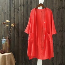 SAMARA 린넨조끼 린넨베스트 마조끼 여성베스트 롱베스트 로브 가디건 캐주얼조끼 베스트 RX607