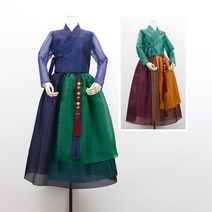 [딱! 2벌뿐! ]3단자락 실크허리치마 - 그린 스칼렛(2color) / 북촌자락 데일리 여자 생활한복