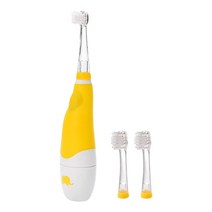 전동칫솔 첨단칫솔 셀프치석제거기 seago kids 베이비 소닉 전동 칫솔 배터리 0-4세용 led 라이트 타이머 교체 브러시 헤드로 구동, 노란 붓