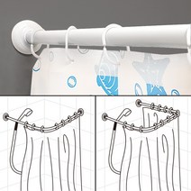 코너형 샤워 커튼봉, 사이즈-2단