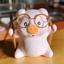 YUlike 애니멀 석고 방향제, 클린코튼, 스마트돼지