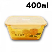 IS 직사각 MOOL(물방울) 밀폐용기 400ml 김치통 김치볶음밥 김치요리 김장철 겨울김장 김장 김치 김치찌개, 오렌지