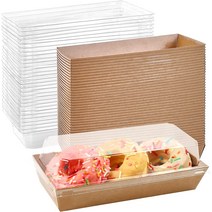 식용구리스 커피머신구리스 커피머신윤활제 Ocmoiy 투명하고 안전한 뚜껑이 있는 종이 샌드위치 박스 50팩, 01 브라운.