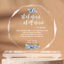 퇴직기념패 공로패 크리스탈 상패 감사패 CT11, CT11-블루꽃