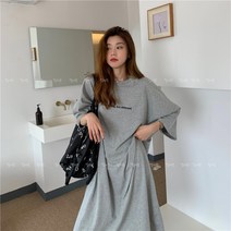 여성 낫웜 프린팅 루즈핏 원피스