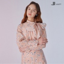 JJ지고트 벌룬 슬리브 프린트 블라우스 GL3A0BL13