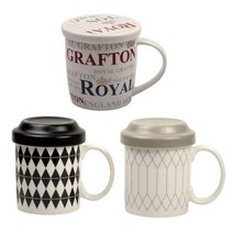 감성 도자기 뚜껑 머그컵 북유럽풍 까페 머그잔 색상선택, 1개, 그레이(노르딕)