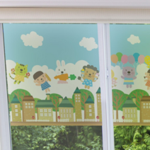 무점착투명시트_캐릭터월드 하늘붕붕_A01_W90xH90cm