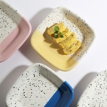 아르딘 에센셜 데일리 도자기 플레이트 사각찬기S, 사각찬기M (16.2cm), 웨일 블루