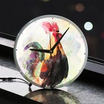 nj067-LED시계액자25R_희소식을부르는닭그림