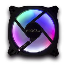 Brocs RGB 팬 고성능 무소음 RGB LED 팬 4핀 1500RPM 120mm x 120mm x 25mm PC 데스크탑 및 게이머 컴퓨터용 Brocs RGB 팬