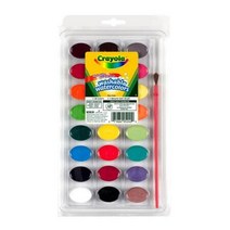 Crayola 수채화 물감 24색과붓/ 감각발달 드로잉 유치원교구 그림학습 교육