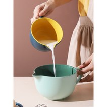 도자기저그 베이킹 대용량 세라믹 그릇 오브제 밀크 믹싱, 소형 블루 머스터드 500ml