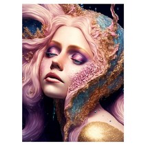 보석 십자수 황금 여자 다이아몬드 페인팅 드릴 모자이크 퍼즐 크리스탈 키트 자수 아프리카 소녀 초상화, 7+Round 20x25cm