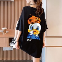 손드르 도널드 도안 빅 사이즈 반팔티 여성 여름 오버핏 반팔 티셔츠 (M-5XL)