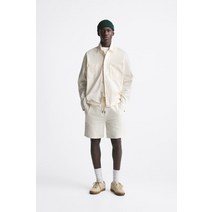 독일 자라 ZARA 탄력 있는 허리띠 조깅 버뮤다 쇼츠 - 스톤 103967