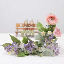 봉안당리스 코너형 그대의 라넌큘러스 핑크 사각 납골당리스 실크플라워 조화꽃 소품