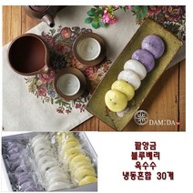 담따 냉동식품 기정떡 혼합 30개 한박스 개별포장 블루베리 옥수수 팥앙금 술떡 증편 천연발효떡 기주떡 간식 식사대용 선물 답례 떡, 1개