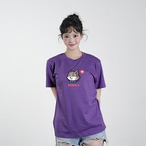 애니멀스 귀여운 동물 캐릭터 로고 남여공용 라운드 반팔 티셔츠 모음