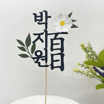 백일토퍼 첫돌 꽃 셀프 백일상 돌잔치 아기이름 케이크 제작 B37, 한자백일