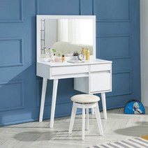 1인 아이방 자취 입식 멀티 화장대(의자포함), 화이트