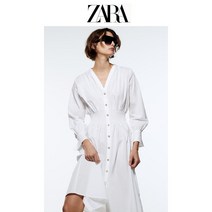 싱글 브이넥 포플린 셔츠형 ZARA 자라 여성 원피스