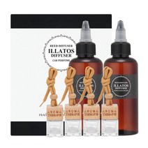 일라토스 7mm 공병 4개 100ml 리필액 2개 세트 차량용 방향제 선물세트 디퓨저, 1set, 머스크 플라워 향