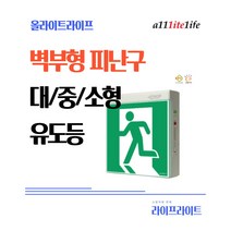 [올라이트라이프] alllitelife 소방 LED 피난구 유도등 벽부형 대형 중형 소형, 무방향