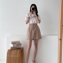 여자 클래식 데일리 쁘띠 민무늬 치마