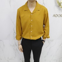 아도르클래식 스트라이프 라이트 9컬러 노카라 여름 파자마 시원한 셔츠