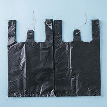 실속 손잡이 비닐 봉지 3호 27X45X5.5 검정색 100장 마트 봉투, 100개