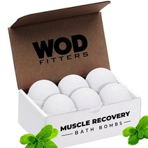 WODFitters 엡섬 소금 페퍼민트 및 베이킹 소다가 함유된 배쓰밤 근육 회복을 위해 과학적으로 제조 운동 후 근육통을 빠르게 완화합니다 미국에서 수작업으로 제작 6팩세트 1, 원래의