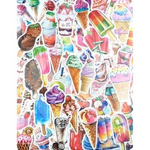 아이스크림 스티커 B형 세트 귀여운 디저트 다꾸 키치 하이틴 힙한 다이어리꾸미기 인스, B형/110장
