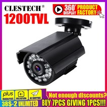 외부cctv 고품질 1200TVL HD 미니 Cctv 카메라 야외 방수 IP66 IR 나이트 비전 컬러 아날로그 모니터링 보안 브래킷 있음, [02] 1200 tvl, [01] PAL, [02] 3.6mm
